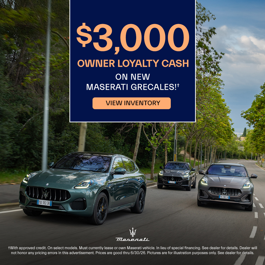 Maserati Grecale Loyalty Cash Offer
