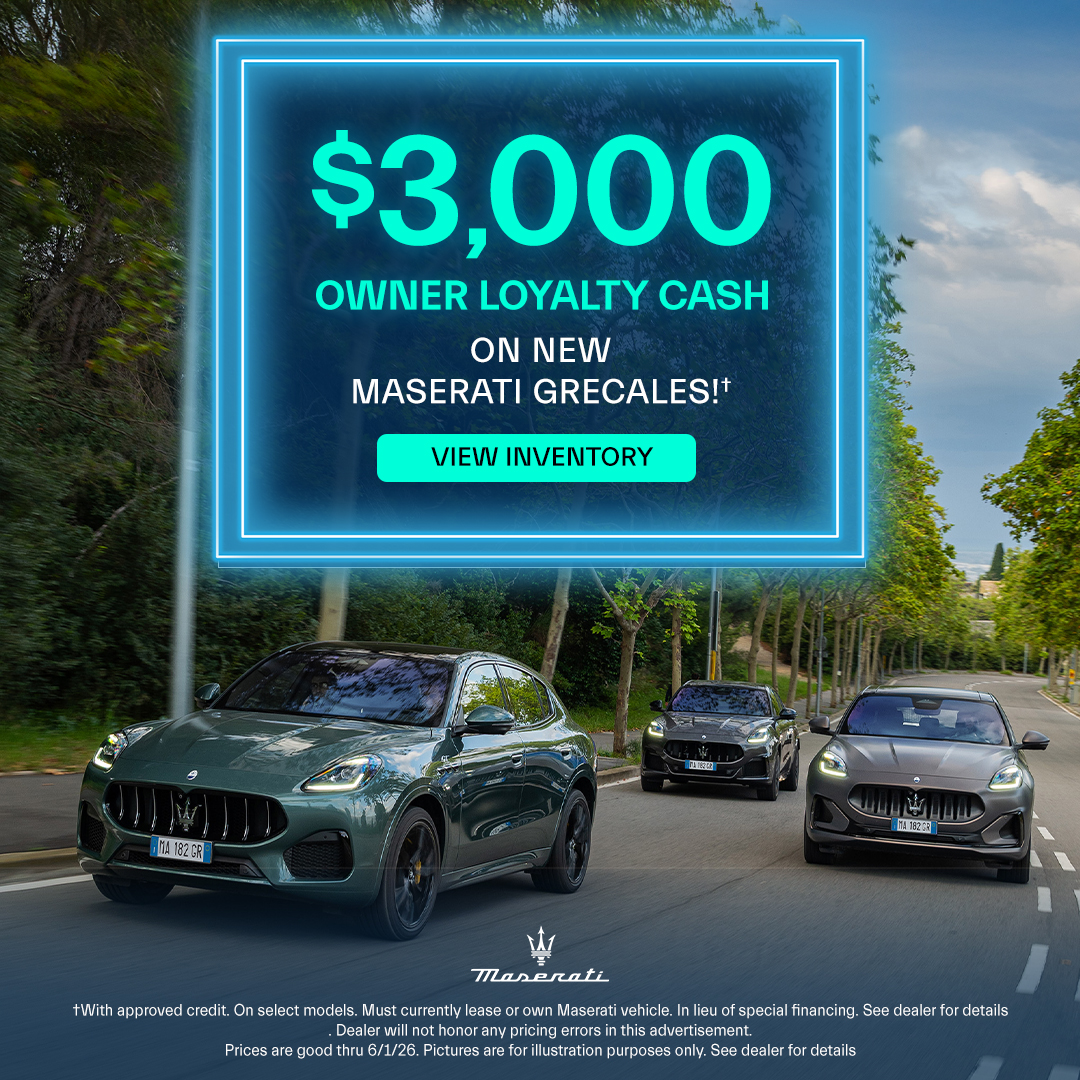 Maserati Grecale Loyalty Cash Offer